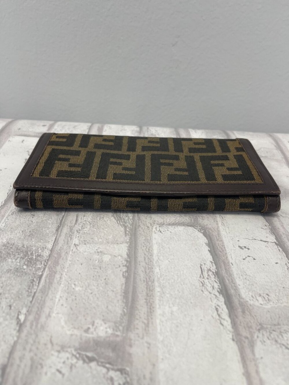 Fendi Zucca FF Canvas Long Wallet w/ Leather Trim - Preowned - Picture 9 of 15